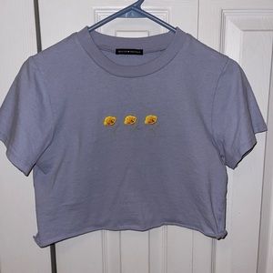 Cropped brandy Melville shirt with flowers